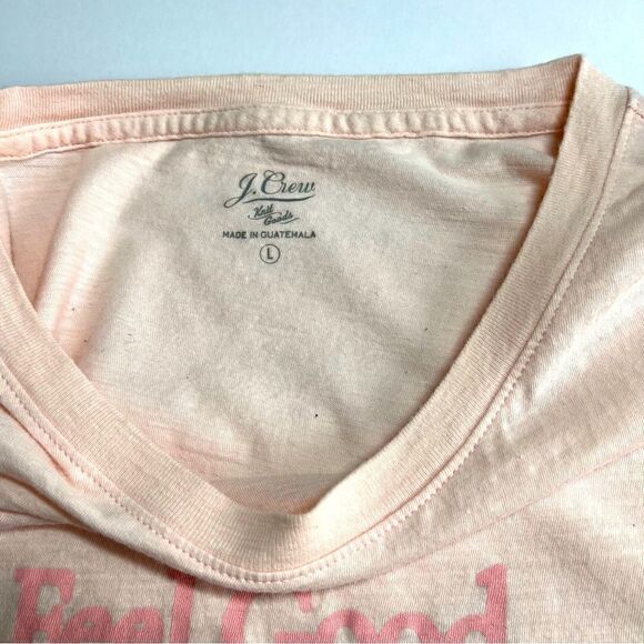 J. Crew Short Sleeve Lightweight Cotton Tee Pale Pink FEEL GOOD Expression Large - Picture 4 of 10